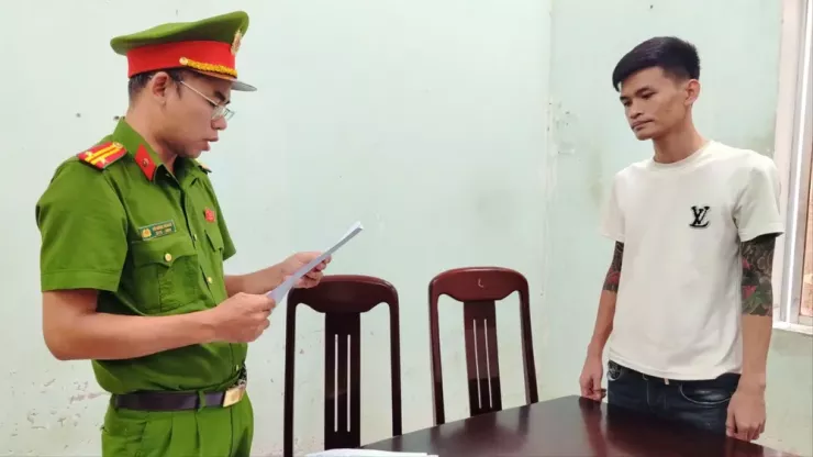 Trần Triệu Qúi tại công an. Ảnh: Nguyên Khang