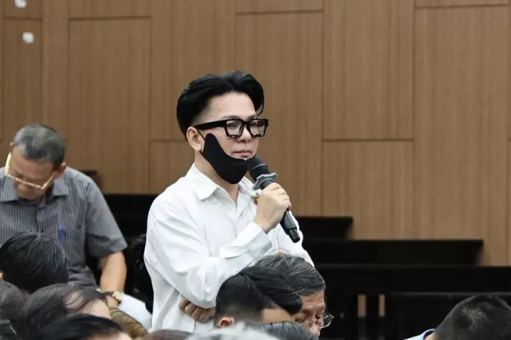 Ca sĩ Vũ Hà tại phiên tòa. Ảnh: Hoàng Huy