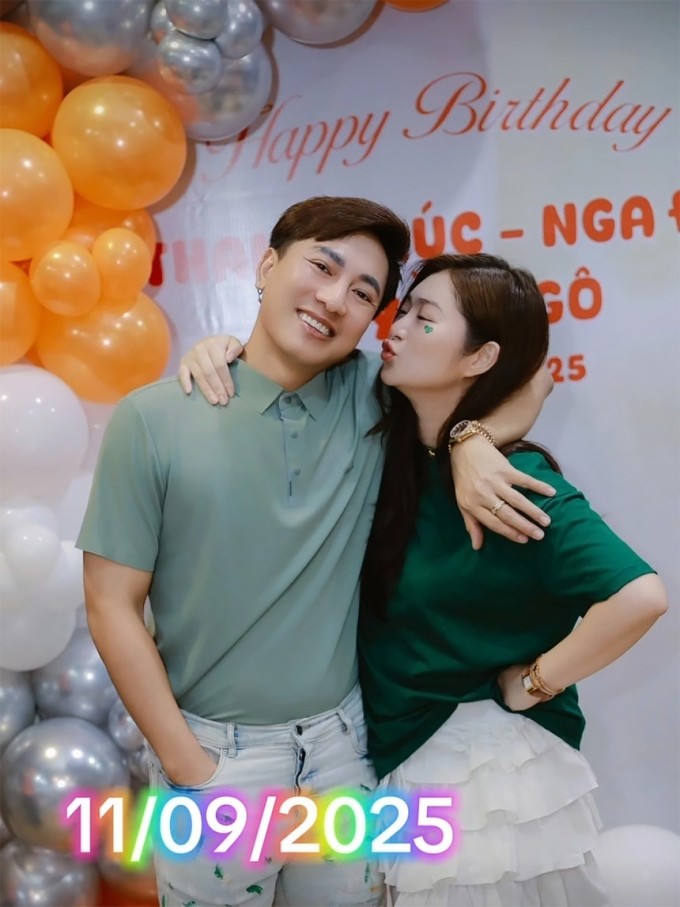 Thanh Trúc - Châu Khải Phong tại tiệc sinh nhật nữ diễn viên hồi tháng 9.
