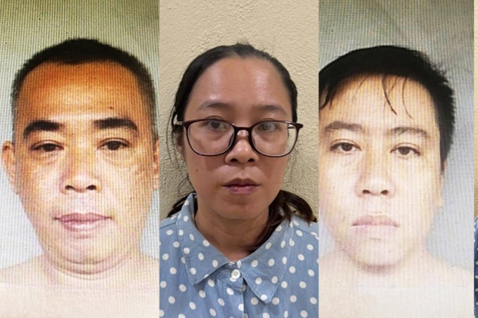 Từ trái sang, Nguyễn Đức Khánh, Bùi Thị Mộng Thu và Khổng Đức Hồng. Ảnh: Công an TP HCM