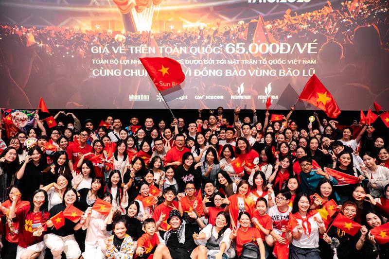 Doanh thu của Tổ Quốc trong tim sẽ được gửi tới Ủy ban Mặt trận Tổ quốc Việt Nam để hỗ trợ đồng bào vùng bão lũ