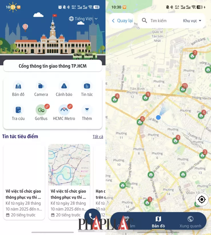 Người dùng có thể cài đặt ứng dụng TTGT TP.HCM thông qua Google Play hoặc App Store. Ảnh: MINH HOÀNG