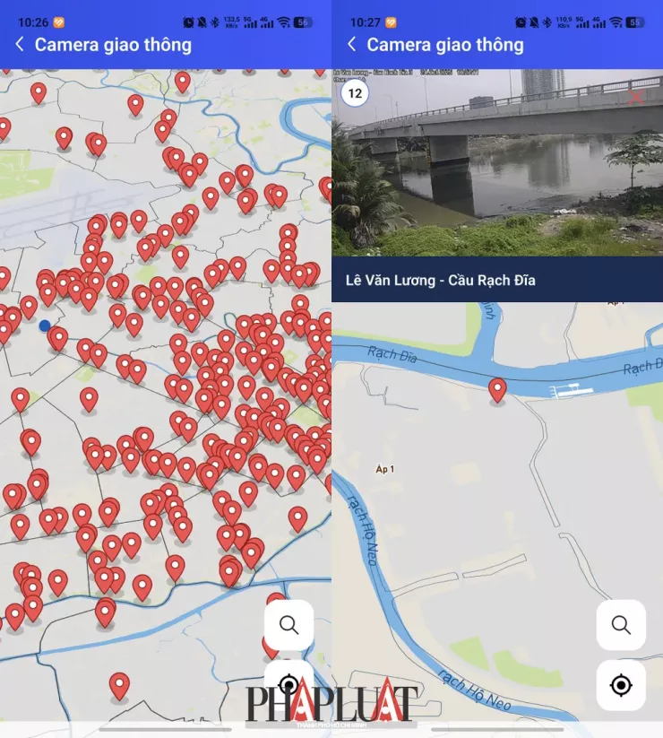 Theo dõi ngập nước, triều cường bằng camera giao thông. Ảnh: MINH HOÀNG