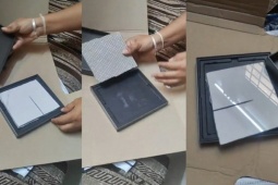 Khách hàng mở hộp Galaxy Z Fold7, bất ngờ nhận được viên gạch