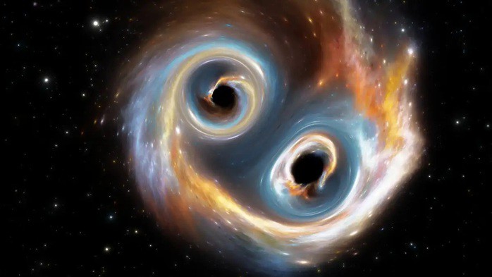 Hai lỗ đen vũ trụ sáp nhập - Ảnh đồ họa: NEW SCIENTIST