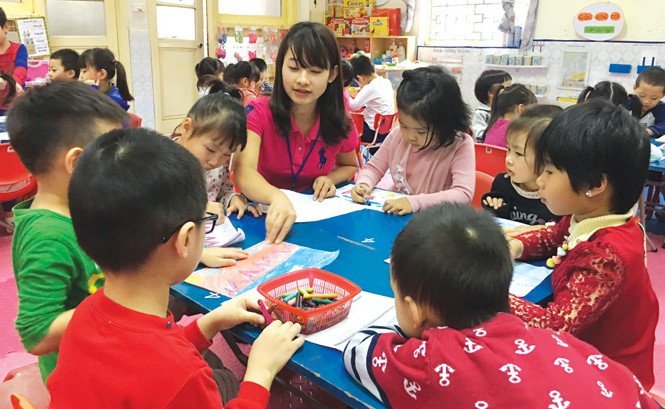 Dự kiến, giáo viên mầm non được hưởng hệ số lương đặc thù mức 1,25 so với hệ số lương hiện hưởng.