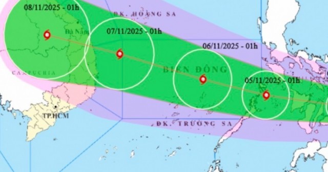Bão Kalmaegi mạnh cấp 11, giật cấp 14, hướng và...