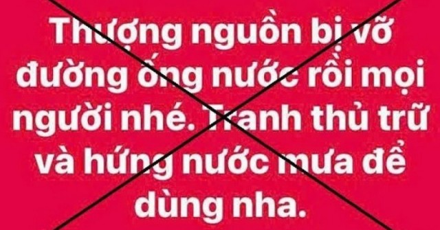 Thực hư thông tin "thượng nguồn bị vỡ đường ống...