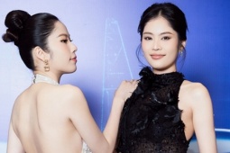 Nam Anh - Nam Em khoe lưng trần trên thảm đỏ Miss Cosmo TP HCM