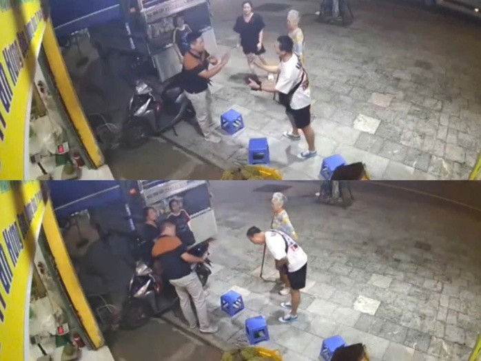 Ông Phương từ chối nhận tiền cảm ơn của du khách Hàn Quốc (ảnh cắt từ clip)