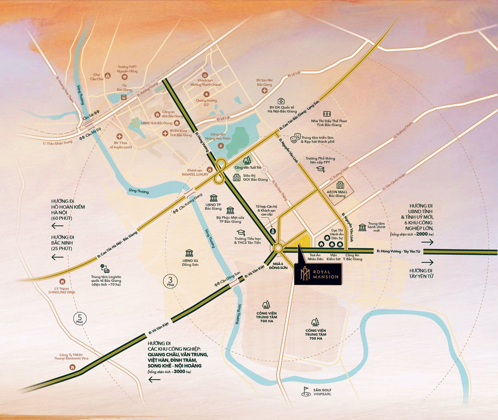 Ngã 6 - điểm kết nối các tuyến giao thông, thương mại, hành chính của tỉnh Bắc Ninh.