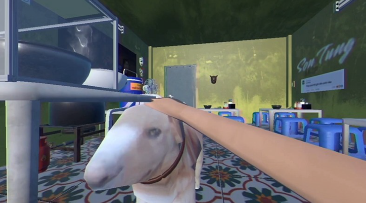 Hình ảnh chú chó nổi tiếng trong game "Tiệm Phở của Anh Hai".