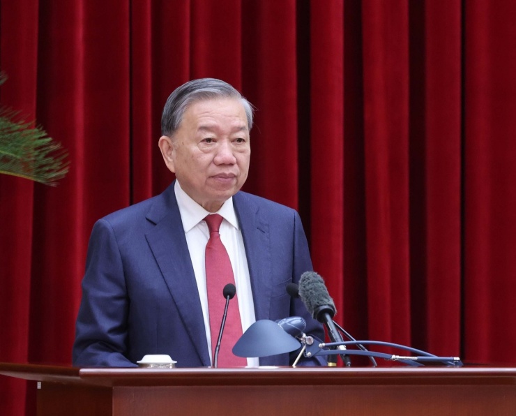 Tổng Bí thư Tô Lâm phát biểu khai mạc hội nghị. Ảnh: TTXVN.