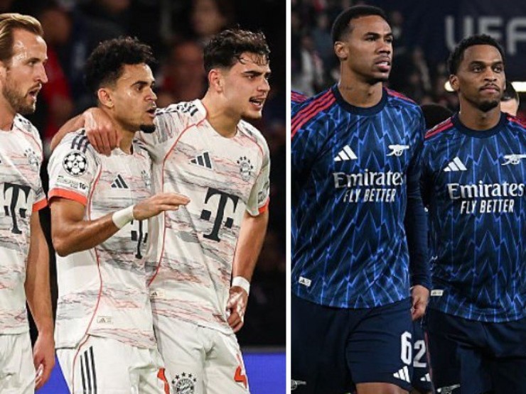 Nóng bảng xếp hạng Cúp C1: Bayern Munich - Arsenal ngạo nghễ vượt "Nhà vua" PSG