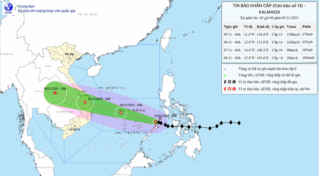 Bão số 13 đã vào Biển Đông, giật cấp 16, khu vực ven biển nước dâng cao đến 6m - 1