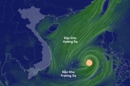 Đường đi của bão Kalmaegi khi áp sát đất liền