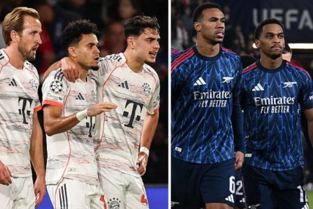 Nóng bảng xếp hạng Cúp C1: Bayern Munich - Arsenal ngạo nghễ vượt "Nhà vua" PSG