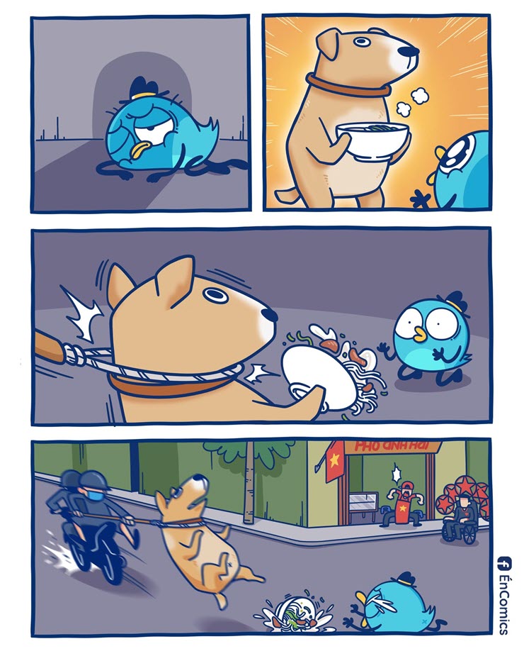 Chú chó Mr. Gold cũng xuất hiện trên trang truyện của Én Comics.