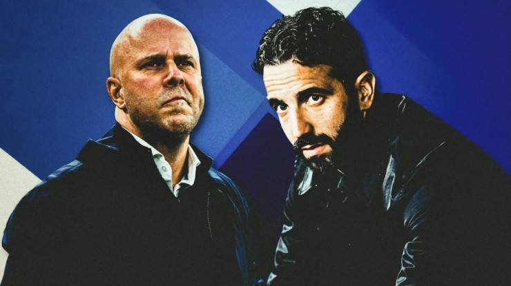 Cả hai HLV Slot và Amorim đều chưa chắc ghế