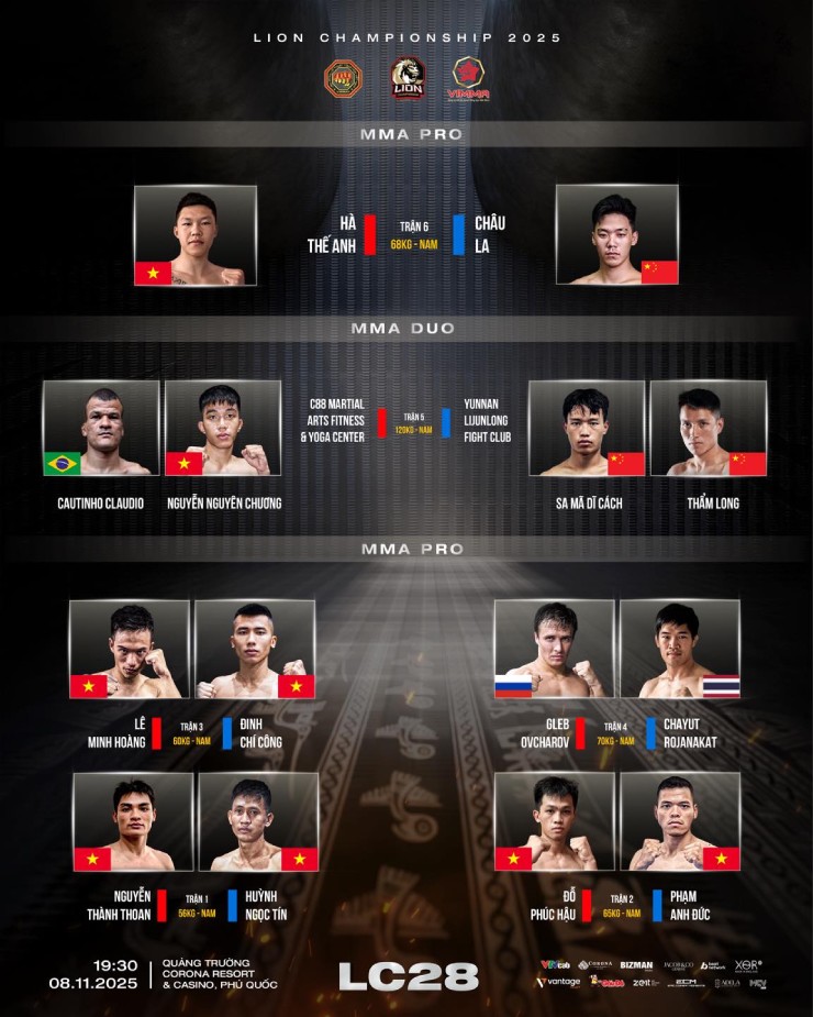 Sự kiện LC28 tại Phú Quốc có 6 trận đấu