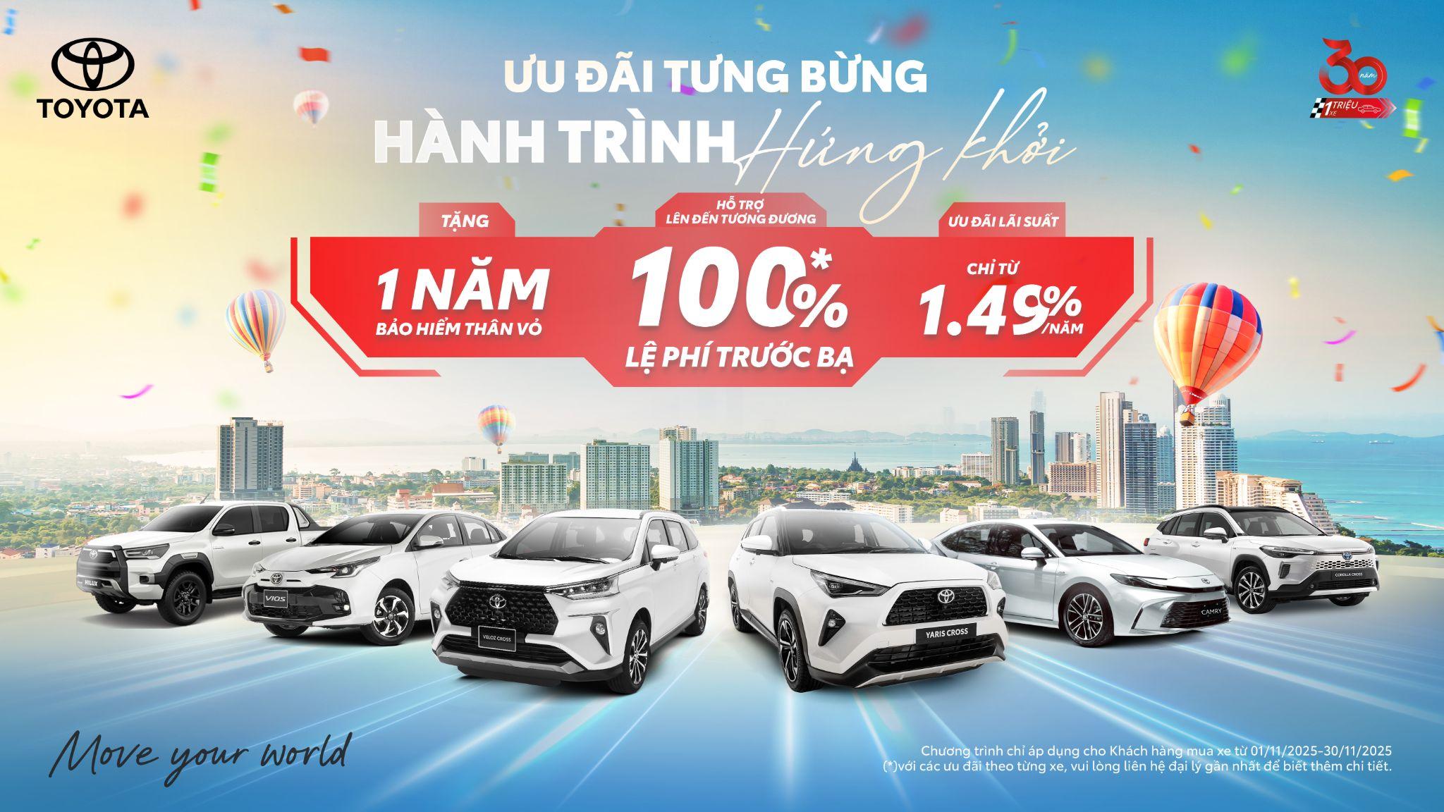 Ưu đãi lớn cuối năm của Toyota dành cho các mẫu xe chủ lực.