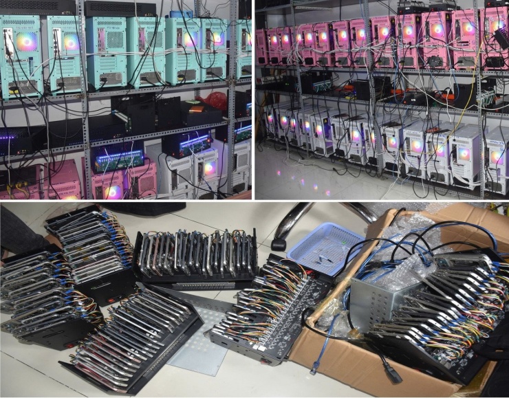 Hệ thống thiết bị của nhóm đối tượng. Ảnh: CA.