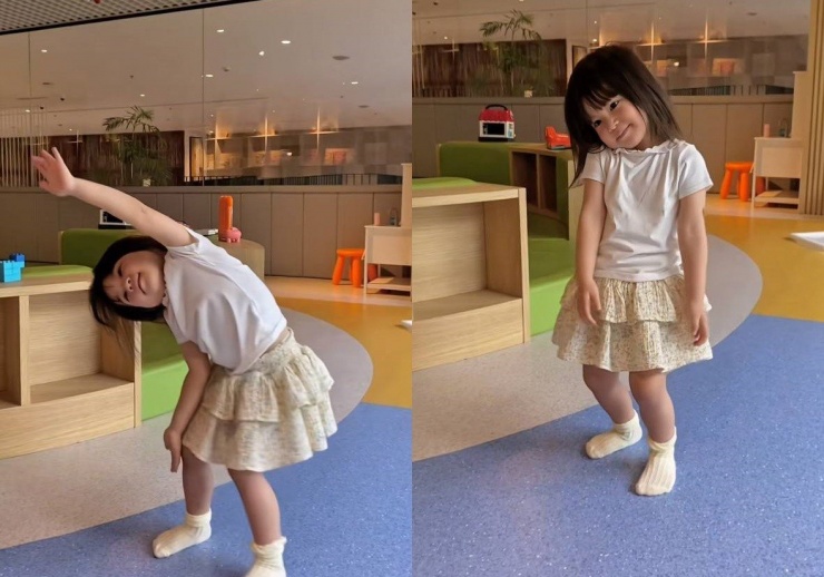 Bé Pam múa theo ca khúc Bắc Bling.