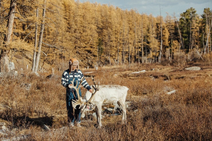 Nam du khách Việt phấn khích khi bắt gặp những con tuần lộc