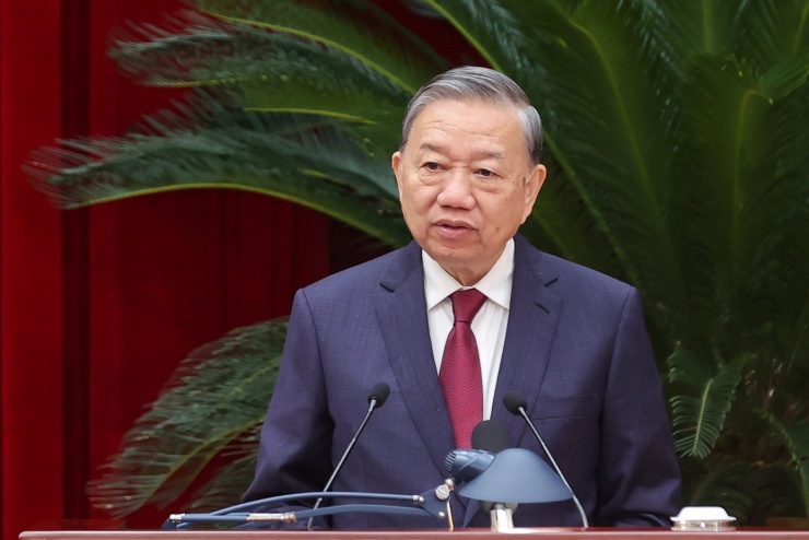 Tổng Bí thư Tô Lâm phát biểu bế mạc Hội nghị. Ảnh VGP/Nhật Bắc