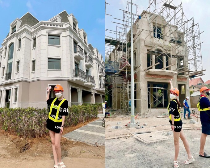 Cô còn từng khoe xây biệt thự tặng bố mẹ và một ngôi nhà làm nơi vui chơi cho ba con gái.