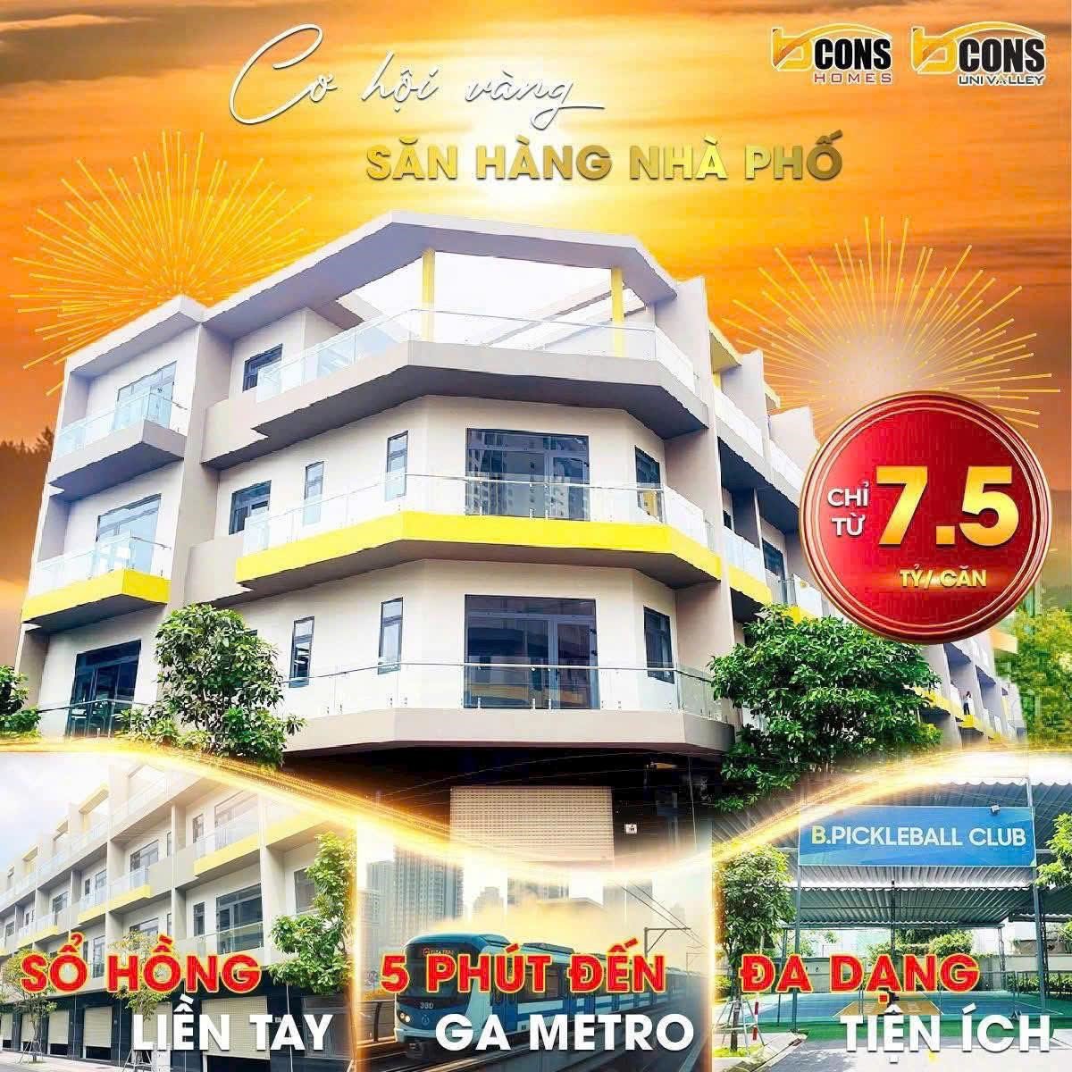 Toàn cảnh mặt tiền dự án Bcons Uni Valley nằm trên đường Thống Nhất, phường Đông Hòa, thành phố Dĩ An, tỉnh Bình Dương