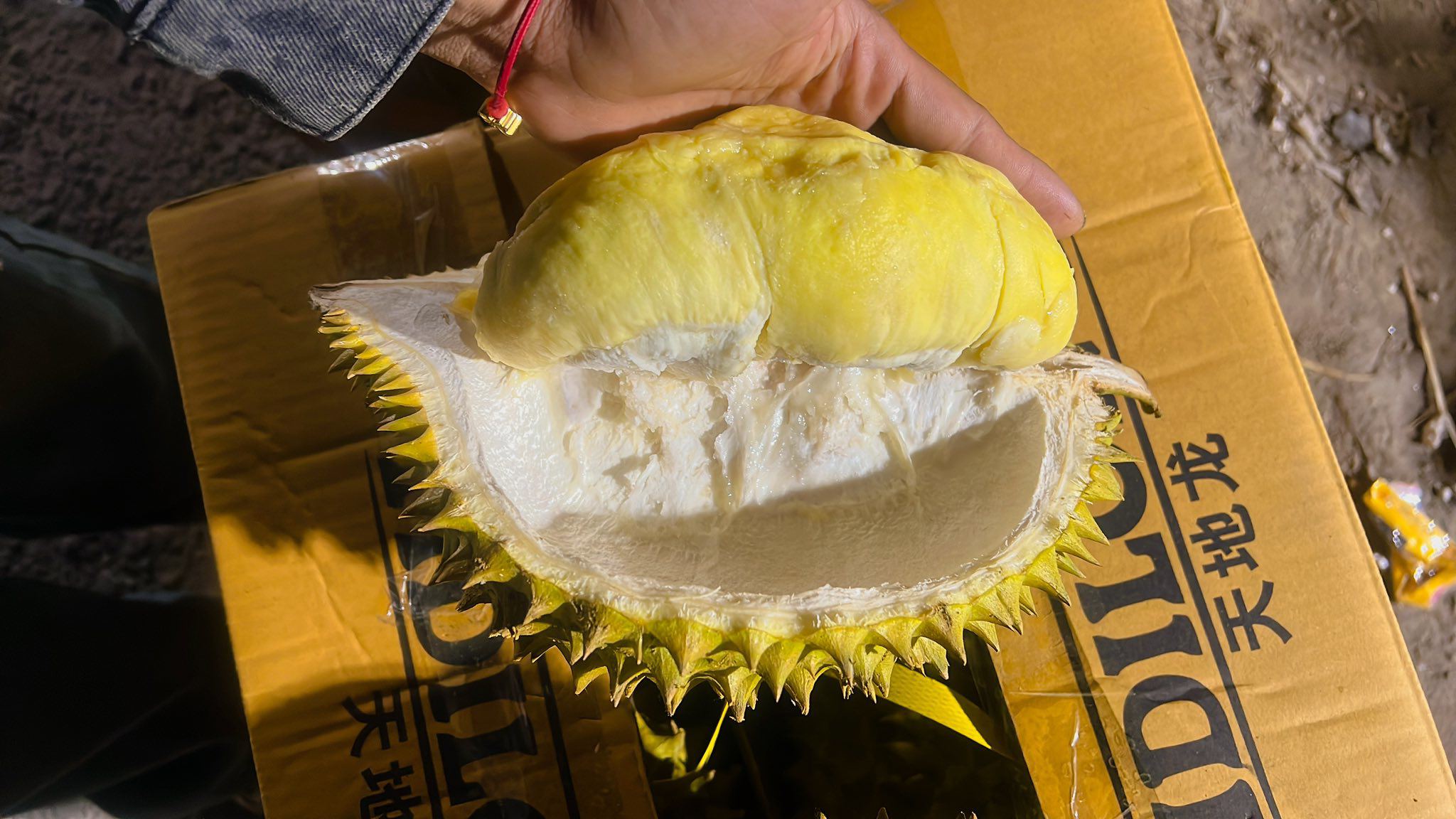 Với giá rẻ và hương vị thơm ngon, những người bán sầu riêng xuất khẩu quay đầu thu hút lượng đặt hàng lớn. (Ảnh: Ngân sầu riêng)