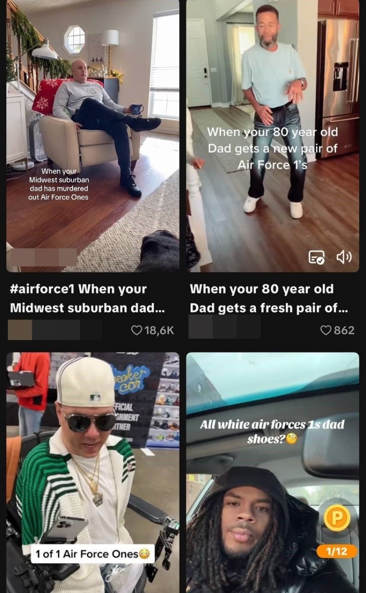 Nhiều bài đăng trên mạng xã hội về việc Gen Z không mặn mà với dòng Nike Air Force 1.