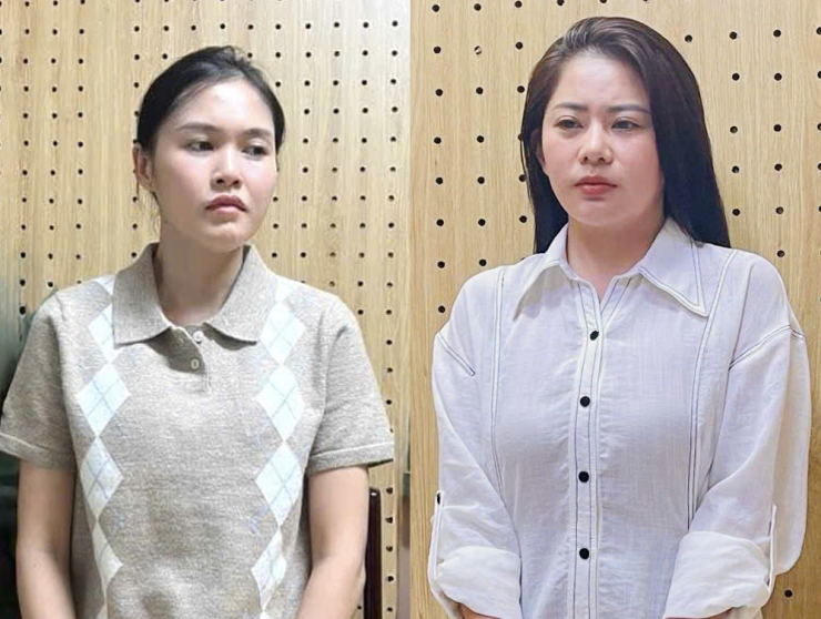 2 đối tượng bị bắt giữ, gồm: Bùi Phương Ly (trái) và Nguyễn Ngọc Phương Duyên (phải). Ảnh: CA