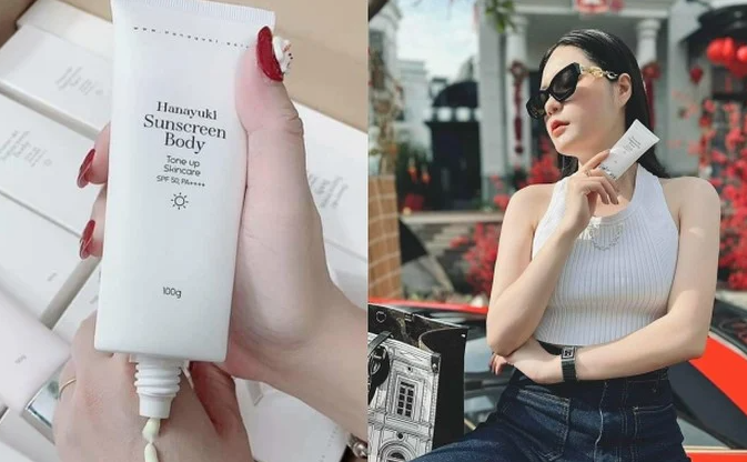 Ca sĩ Đoàn Di Băng, vợ ông Nguyễn Quốc Vũ bán kem chống nắng Hanayuki Sunscreen Body