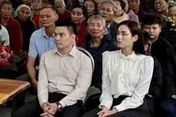 Ảnh sao 7/11: Đỗ Thị Hà cùng nhà chồng làm việc thiện