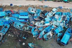 Hàng trăm tàu bị bão Kalmaegi phá hủy, đánh chìm