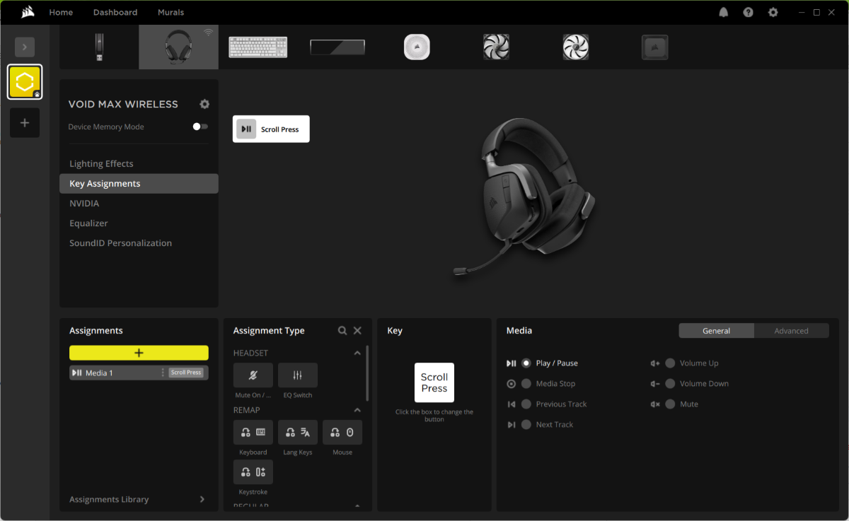 Loạt tùy chỉnh cho tai nghe trên phần mềm iCUE.