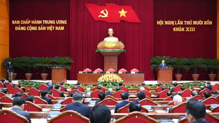 Quang cảnh Hội nghị lần thứ 14, Trung ương khóa XIII. Ảnh: PHẠM THẮNG