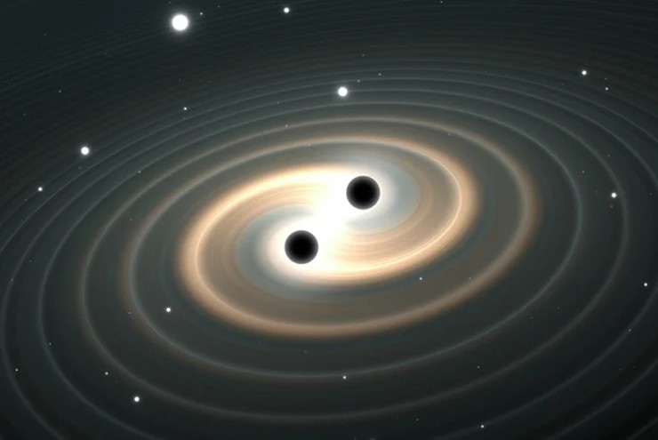 Hình ảnh hai lỗ đen nằm ở trung tâm Quasar OJ 287.