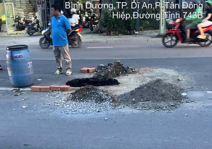 Địa phương đang xử lý sự cố sụt lún