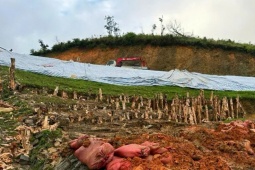 Phá dỡ một phần ngưỡng tràn xả lũ, sự cố ở hồ Cay An cơ bản được xử lý