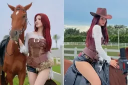 Diệp Lâm Anh hóa 'nữ cao bồi' đi cưỡi ngựa, khoe body nét căng tuổi U40