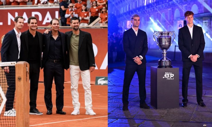 Djokovic (người mặc quần trắng) gay gắt lên tiếng, anh không muốn di sản của "BIG 4" bị hạ thấp vô cớ