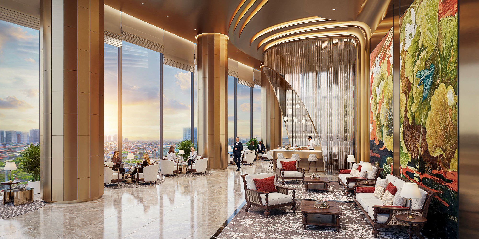 VIP lounge được thiết kế đẳng cấp, sang trọng tại Sun Feliza Suites. Ảnh: Sun Property.