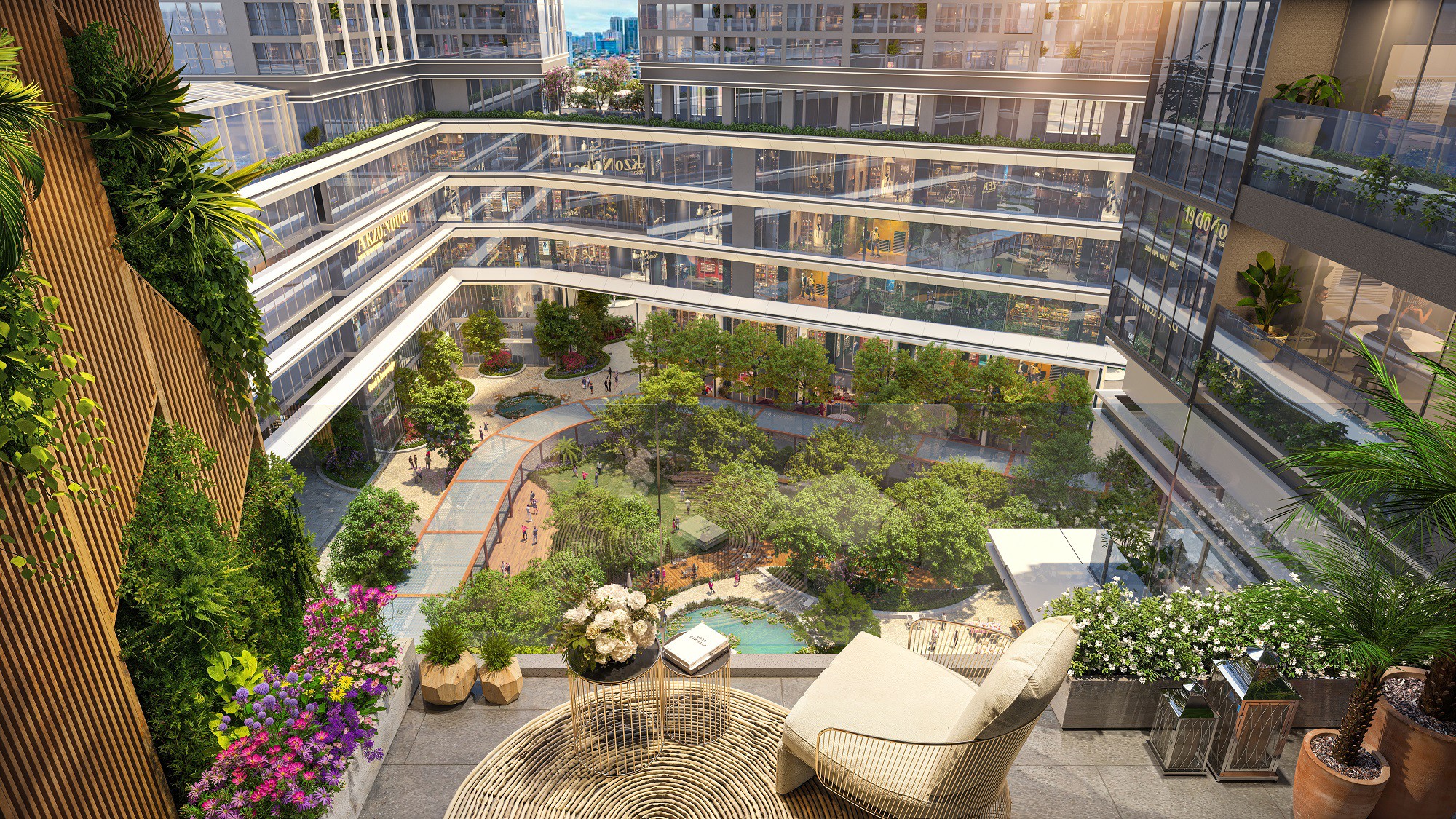 Sun Feliza Suites dành hơn 11.000m2 đất để kiến tạo không gian xanh cho cư dân. Ảnh: Sun Property.