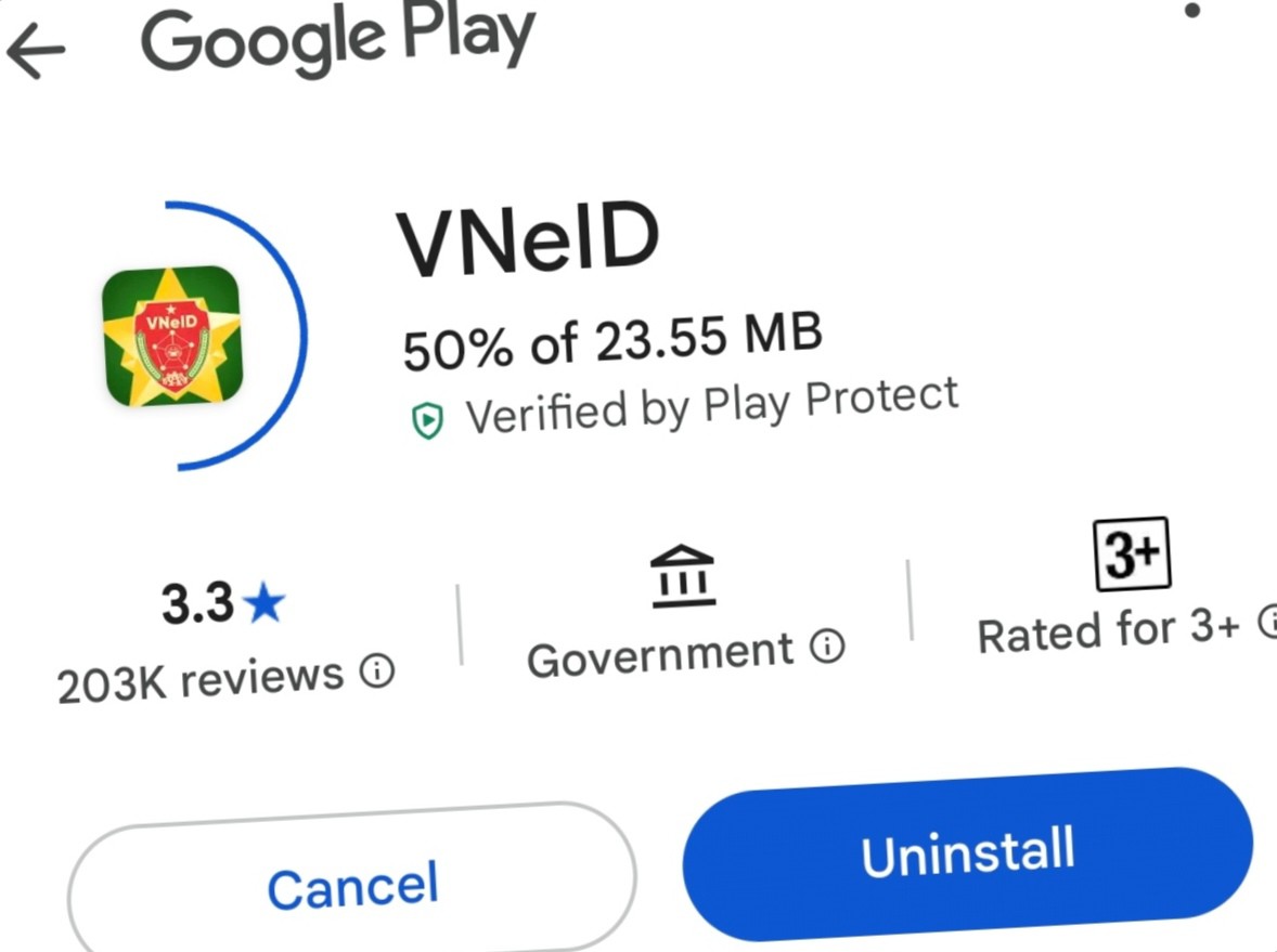 Cập nhật VNeID 2.2.4 trên Android.