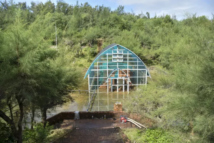 Đây là một trong những công trình kiến trúc gạch Chăm Pa sớm nhất còn lại ở miền Trung, khoảng thế kỷ thứ 8. Ảnh: N.DO