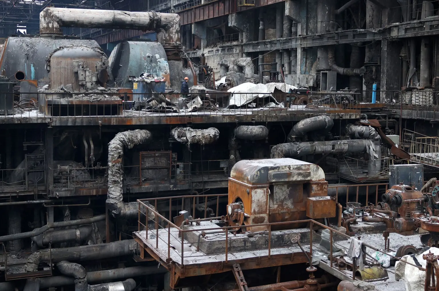 Nhà máy nhiệt điện Ukraine bị phá hủy sau đợt tập kích của Nga vào ngày 5/12/2024. Ảnh: AFP.