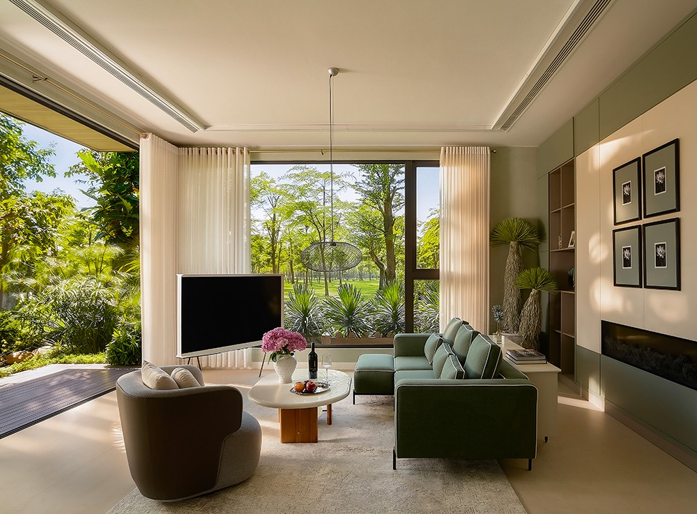 Sau mỗi khung cửa là bức tranh thiên nhiên tạo hiệu ứng thị giác tích cực